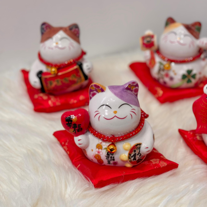 开张花必备LUCKY CAT 招财猫5寸陶瓷| SW Flower And Gifts