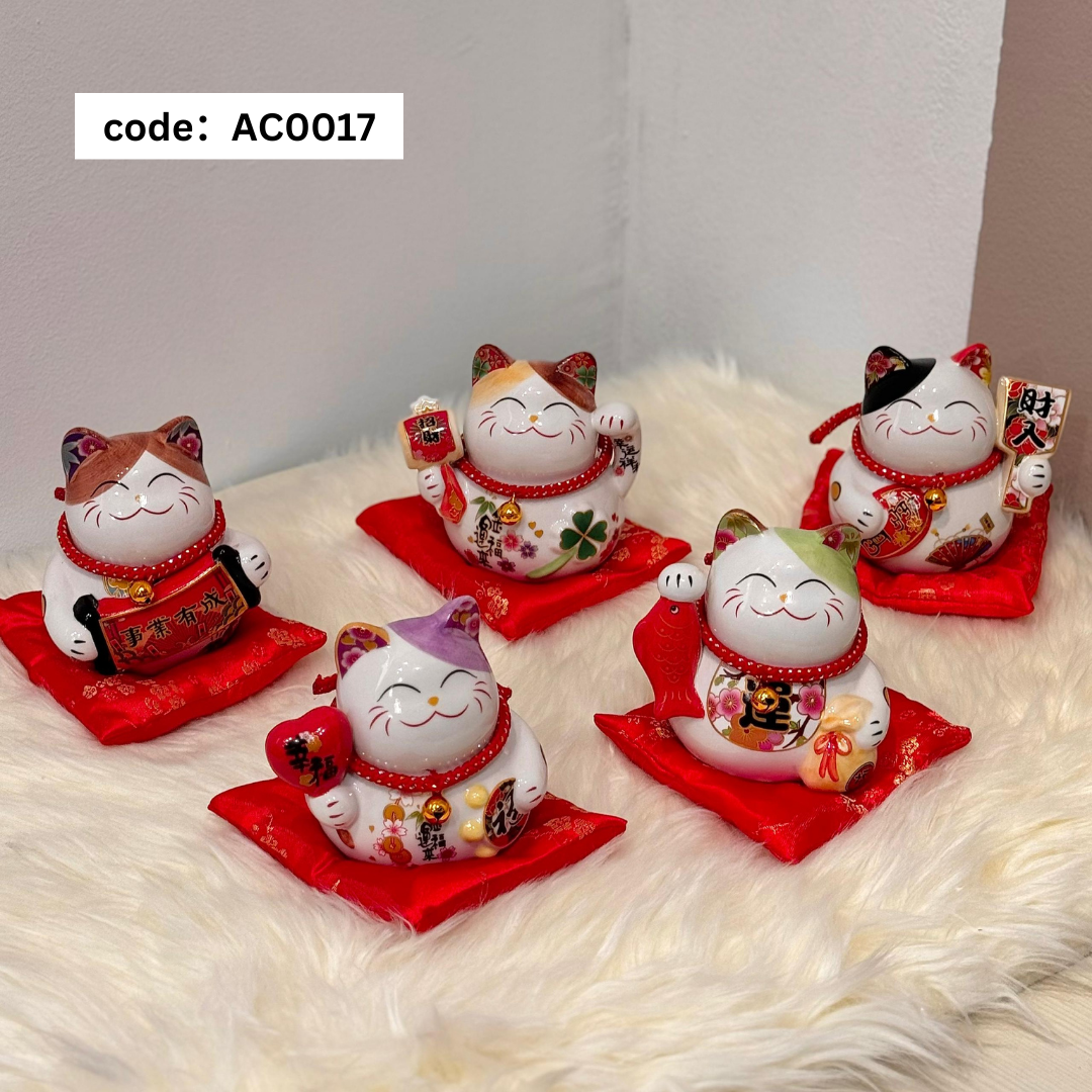 开张花必备LUCKY CAT 招财猫5寸陶瓷| SW Flower And Gifts