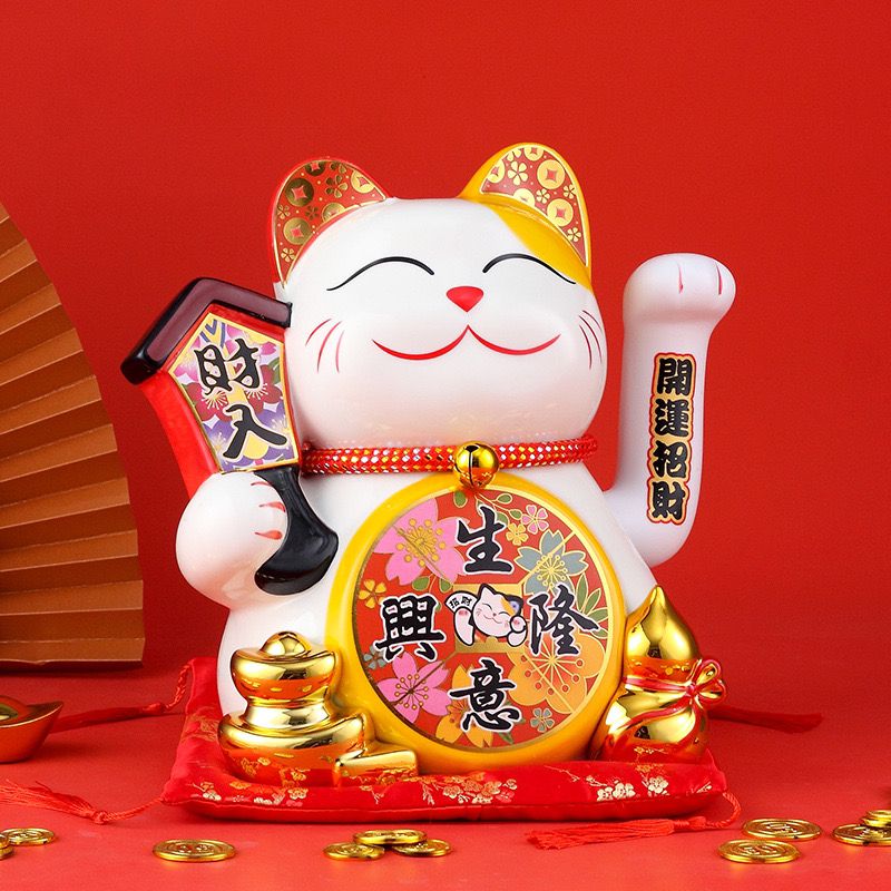 招き華ねこ 染錦開運招福 招き猫 4.5号 7480 | 動物 | 【公式】 人形の久月