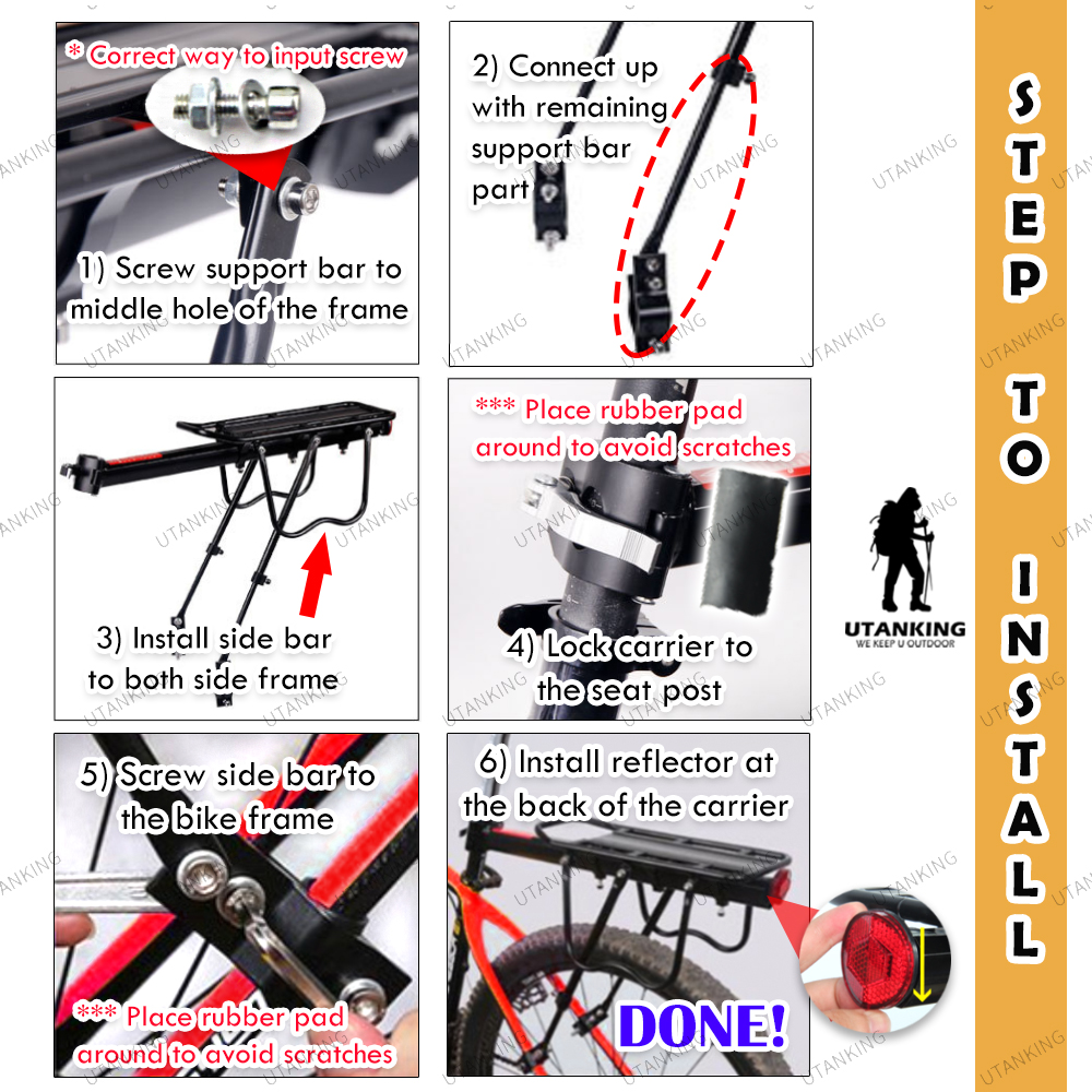 Universal Bike Cargo Rack Bicycle Luggage Carrier Bike Rear Rack