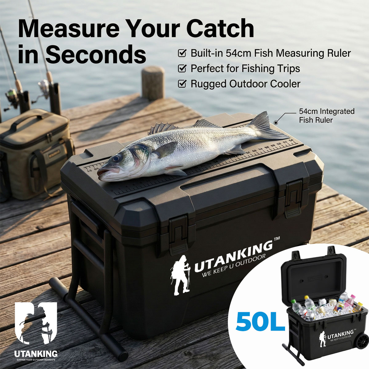 cooler box for fishing camp Insulated 10L with Handle, EPS Material, Portable and Lightweight White color ice cooler box