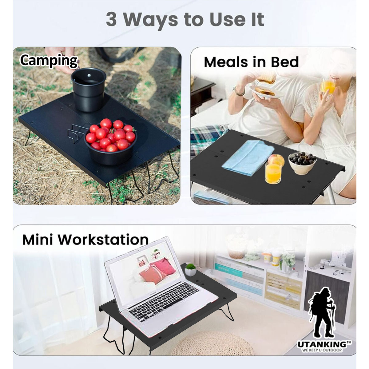 UtanKing™ Camping Folding Table Mini Bench Portable Outdoor Chair