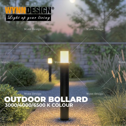 Wynn Design [100cm Outdoor Bollard] Set with LED Bulb Pole Light ...