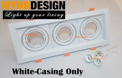 Wynn Design Triple Eyeball [White Casing] Set with GU10 Led Bulb Square ...