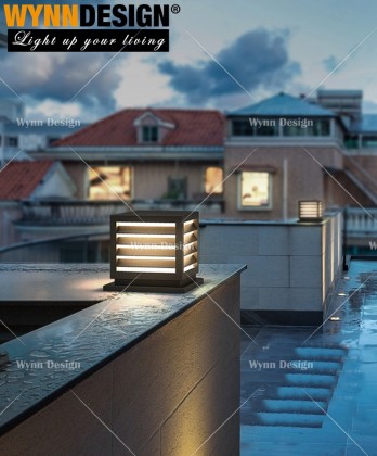 Wynn Design [25cm Pillar Light] Outdoor Gate Lamp Weather Proof Modern ...