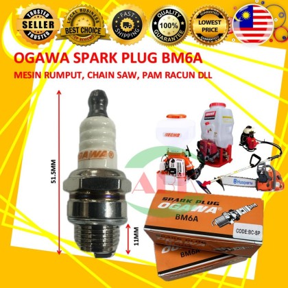 Pam Rumput OGAWA SPARK PLUG BM6A UNTUK MESIN RUMPUT GERGAJI INJIN PAM RACUN PAM ...