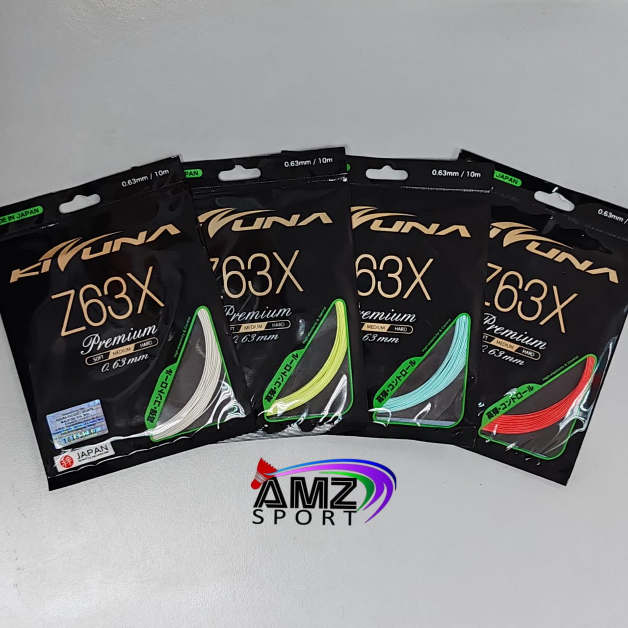 [KIZUNA] Z63X 200m シアン Kizuna Z63X Premium Gauge (New Packaging) Badminton String