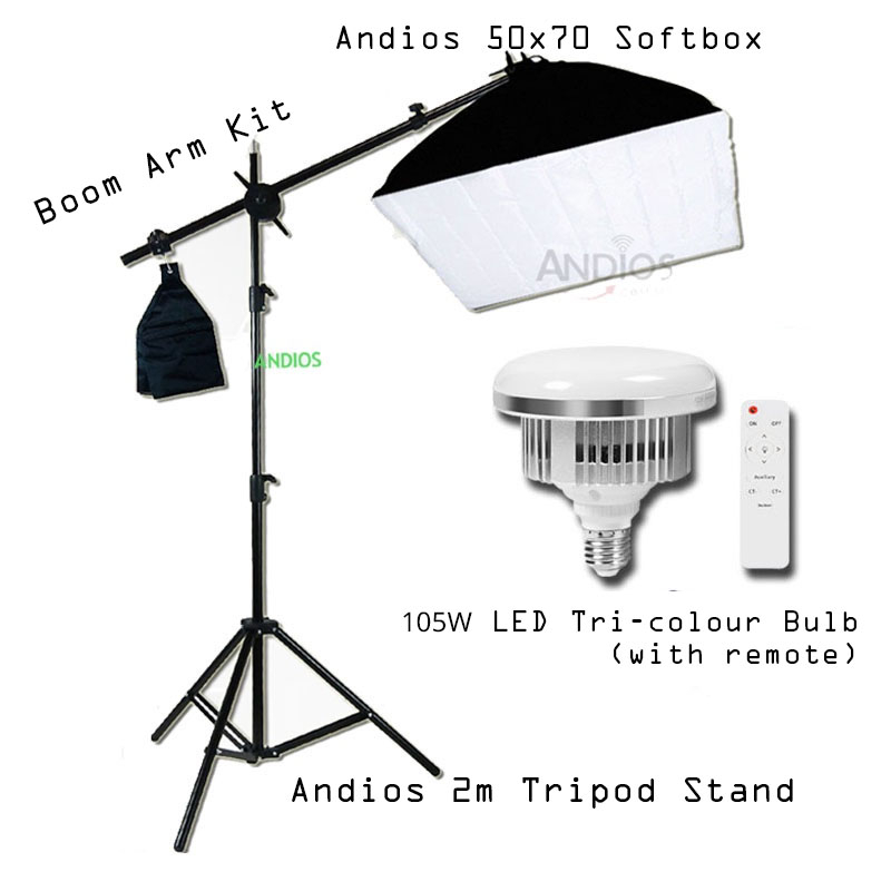 Studio Lighting Boom Arm Kit Set Softbox Stand Lightbox Cahaya Atas LightBox Soft Box Live Pro Lampu
