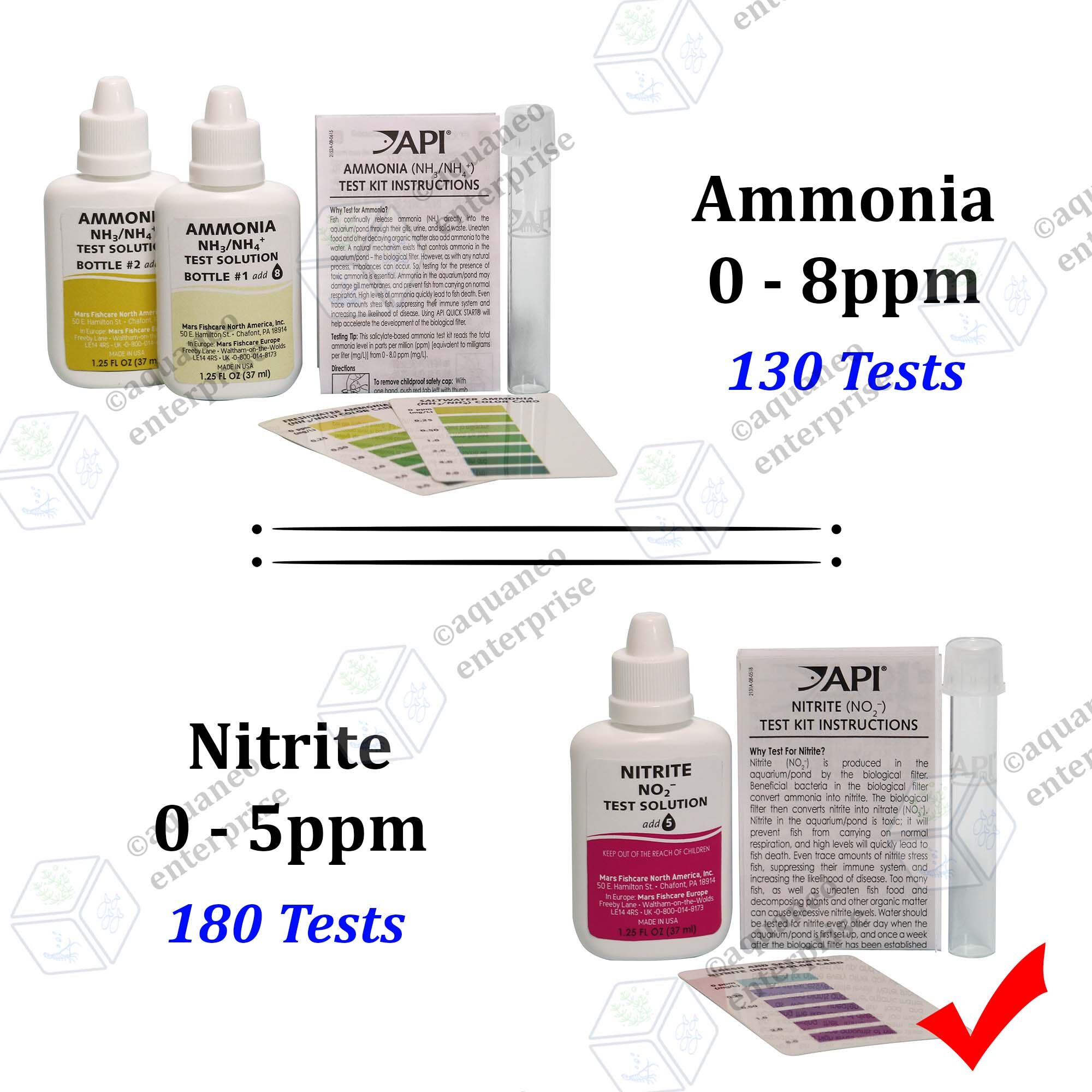 API Aquarium Ammonia Ammonium Nitrite Nitrate Phosphate pH GH kH Water Test | aquarium water test ki