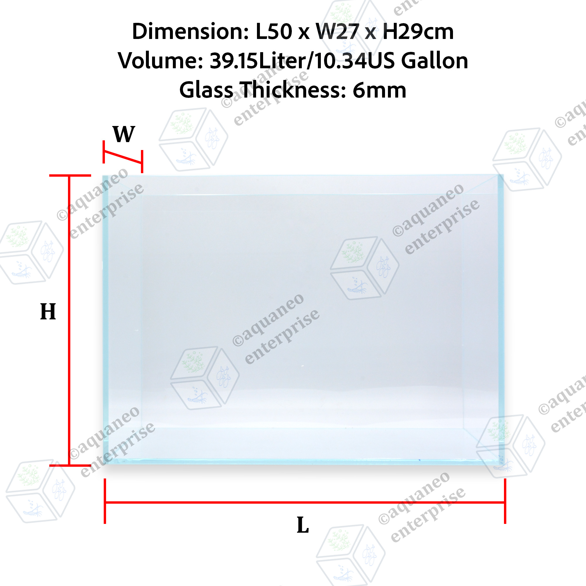 Crystal Clear Glass Aquarium Tank Fish Tank 45cm 50cm | 45x27x30cm 50x26x30cm