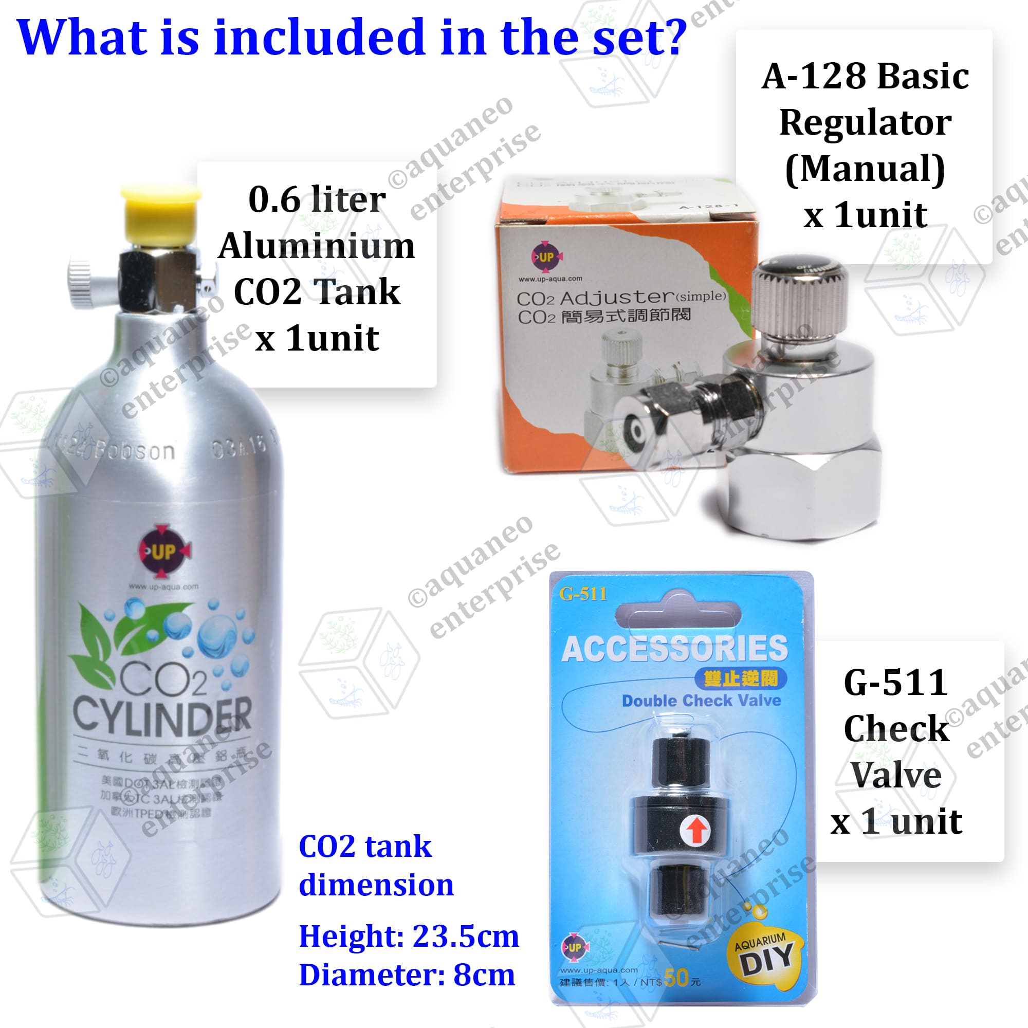 Planted Aquarium Aluminium Basic CO2 Set 0.6L | carbon