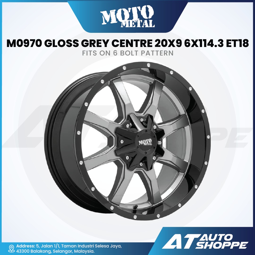 1PC) MOTO METAL MO970 GLOSS GREY 20X9 6X114.3 ET18 SPORTRIMS