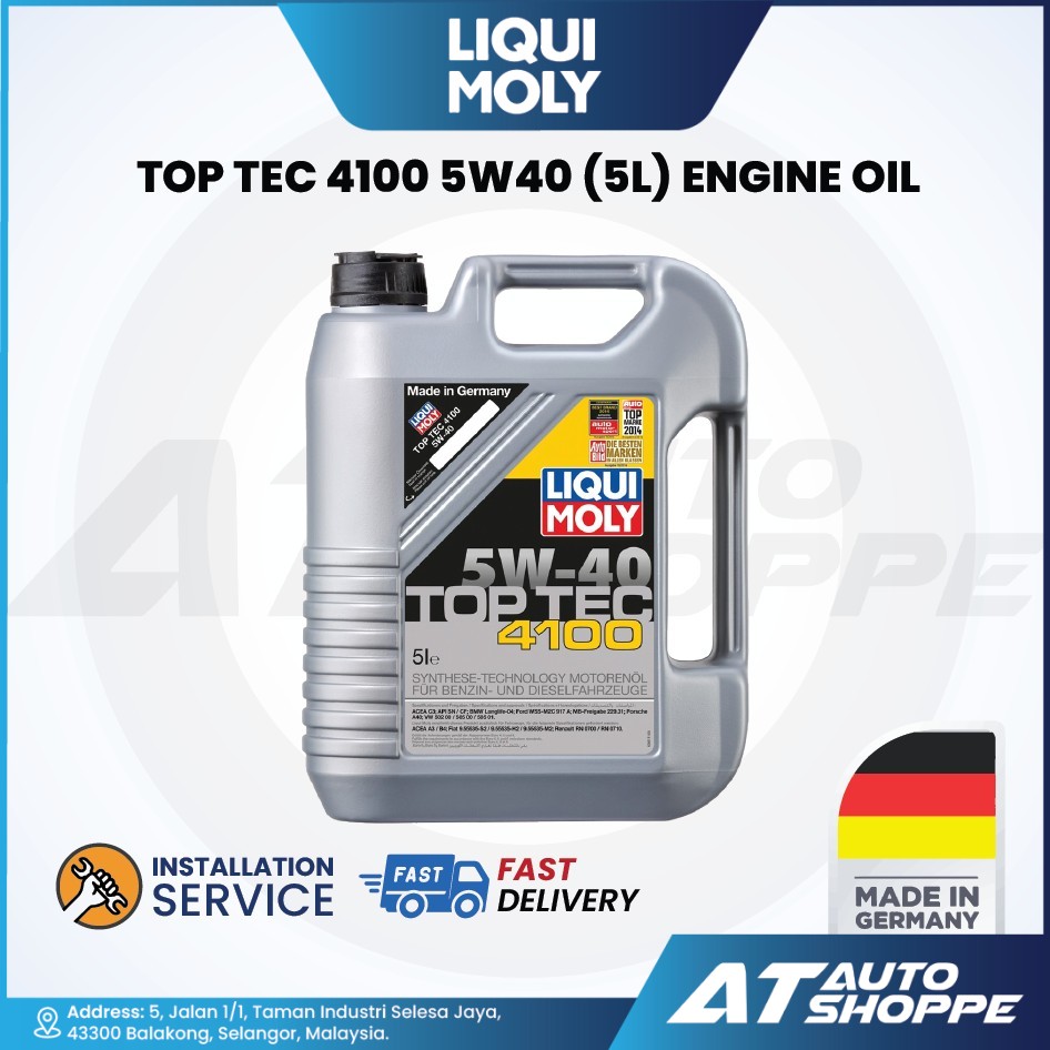 LIQUI MOLY TOP TEC 4100 5W40 (5L) ENGINE OIL | AT AUTO SHOPPE