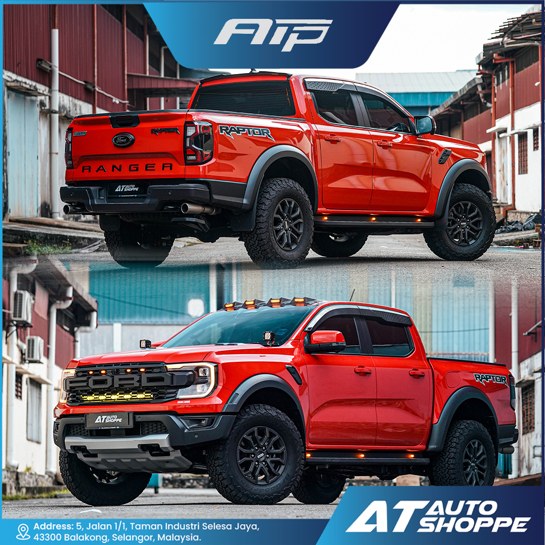 ATP Combat anti wind noise Door Visor for Ford Ranger T9 XLT XLT+
