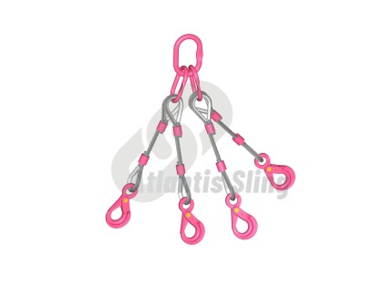 WILL 4.2 TONNE FOUR LEGGED WIRE ROPE SLING WITH MASTERLINK