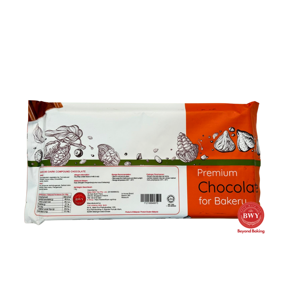 BAKERS 365 DARK COMPOUND CHOCOLATE BLOCK 1KG | Baking Items Supply