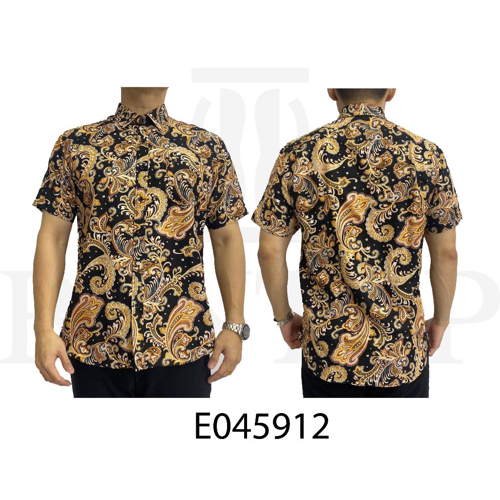 BENTOP Batik Modern Slim Fit Series [1] Baju Kemeja design lengan pendek Modern Floral Batik Short S