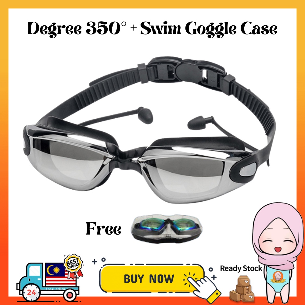 Goggle Swimming With Power | Kids Adult Swimming Goggles Gogle | Cermin Mata Renang Berenang