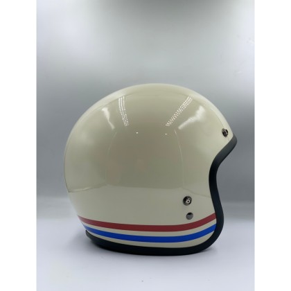 bell custom 500 stripes pearl white open face helmet (Stripes White) 61 +) FIA8859/SA2020 BELL HELMET Bell Custom 500 Standard -