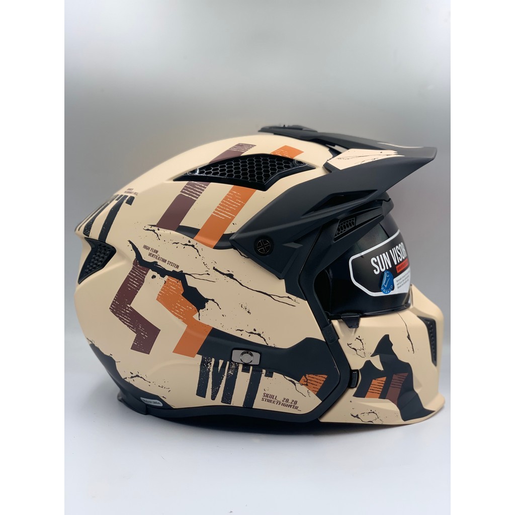 MT Street Fighter SV Skull 2020 A14 Matt Orange (ECE 22.05