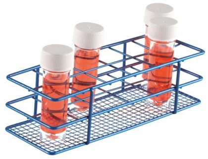 [ HEATHROW SCIENTIFIC ] Coated Wire Tube Rack 29-33mm, Blue | Biohaus Store