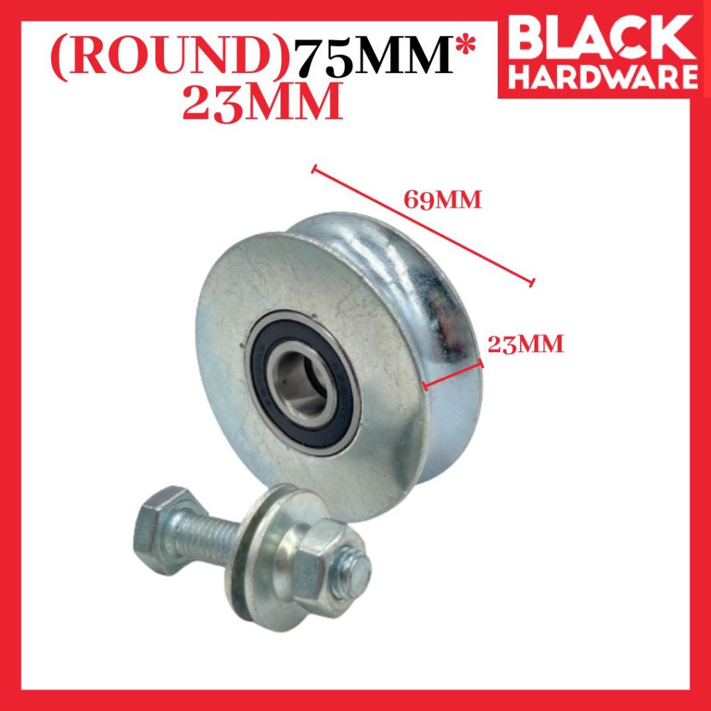 Black Hardware Gate Roller Wheel Heavy Duty Pintu Roda Pagar Rumah Sliding Gate Roller Wheel Folding