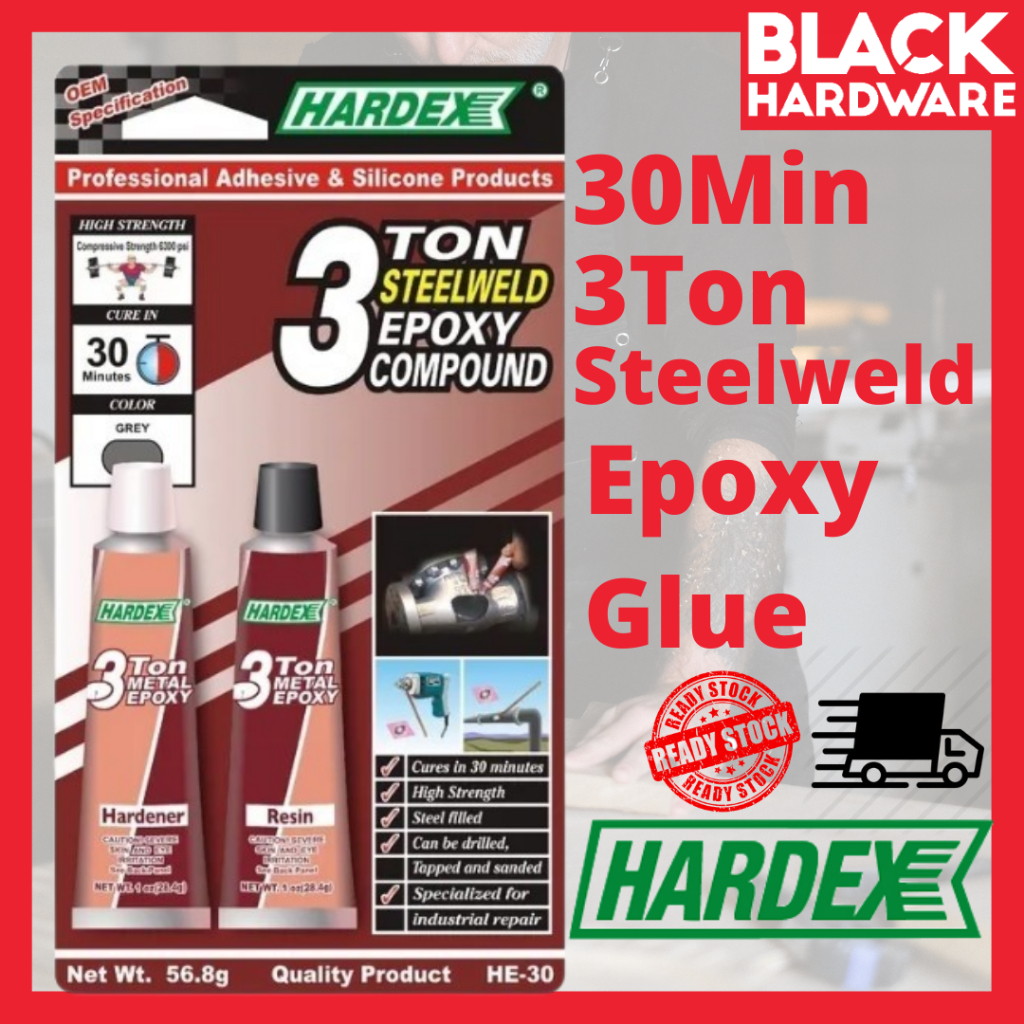 Black Hardware HARDEX 3 ton Glue Gam Besi Gam Besi Paling Kuat Gam 2 Tan Besi Gam Tutan Epoxy Glue M