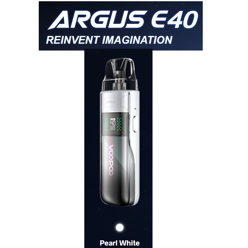vampire vape attraction VOOPOO ARGUS E40 supports MTL, RDL, and DTL vaping 5-40 W power 1800 mAh  built-in battery and 2A fast charging | MyEasyPod