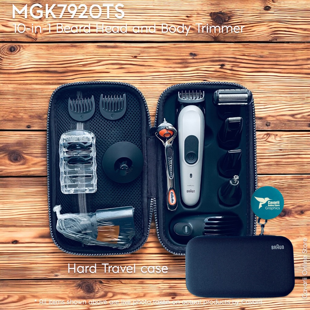 Braun MGK7920TS 10-in-1 trimmers with 8 attachments and Gillette