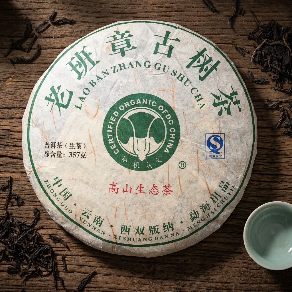 勐海高山生态古树班章王普洱茶生茶有机认证357g Meng Hai Pu-er Tea