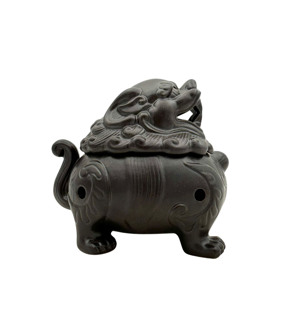 CHOP TAN LAM HIN Suanni Incense Burner Black 陈南兴/狻猊香炉黑