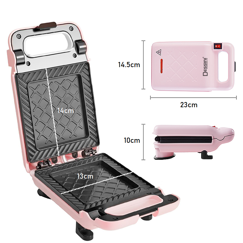 DESSINI ITALY Double Sided Electric Sandwich Panini Waffle Pizza Maker
