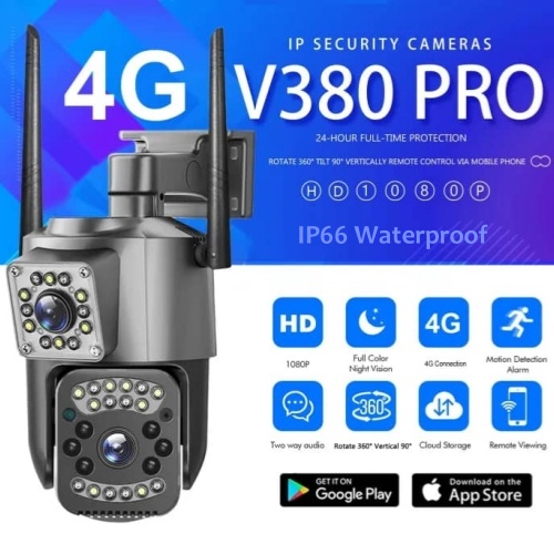 V380 PRO V86 4G Network Outdoor Day Night Dual Lens IP66