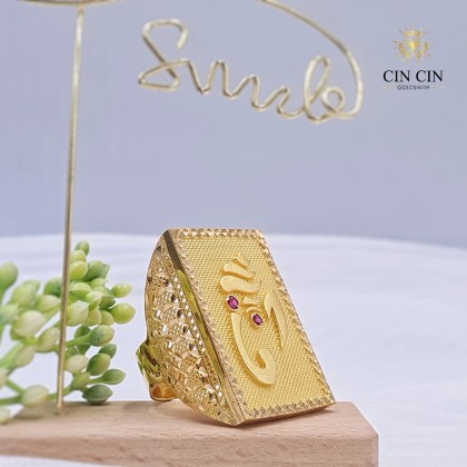 King Biscuit Gold Ring Indian 916 Gold Ring 3D Biscuit Ring Dollar