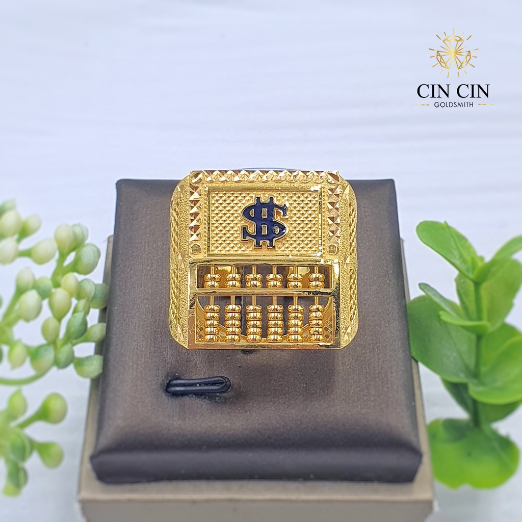 916 Gold Ring 3D Biscuit Ring Dollar Abacus ADBE