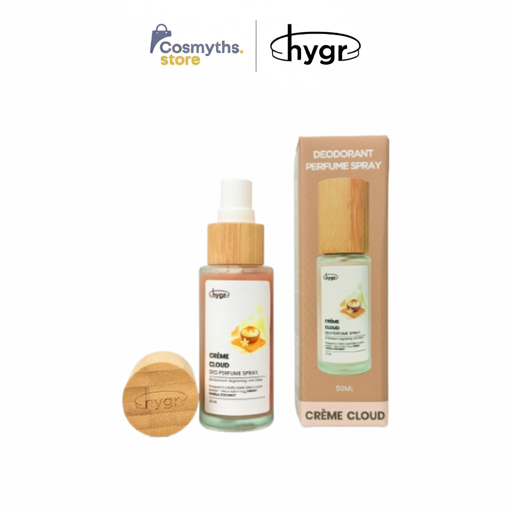 HYGR Natural Refillable Deodorant Perfume Spray | Creme Cloud 50ml