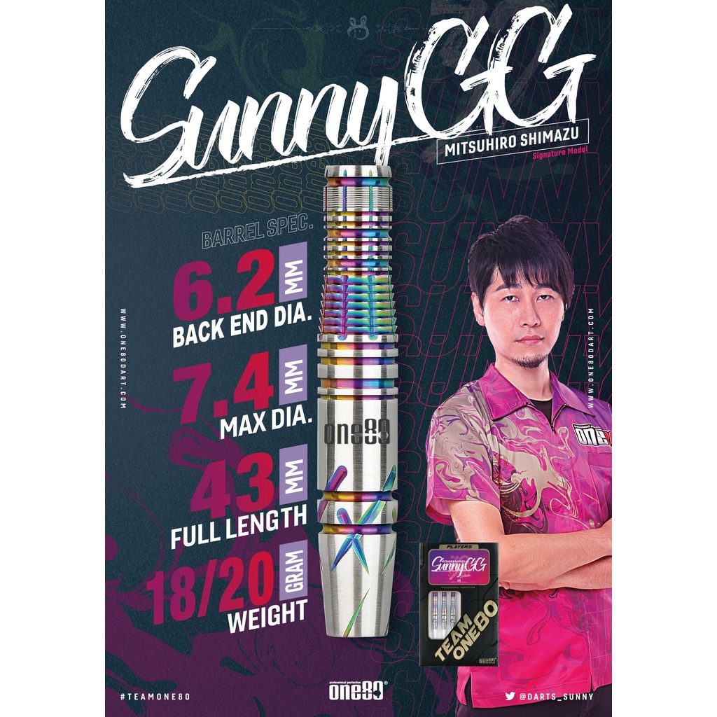 ダーツ one80 Mitsuhiro Shimazu Sunny GG ONE80 Soft Darts - Sunny GG (Mitsuhiro Shimazu Player Model