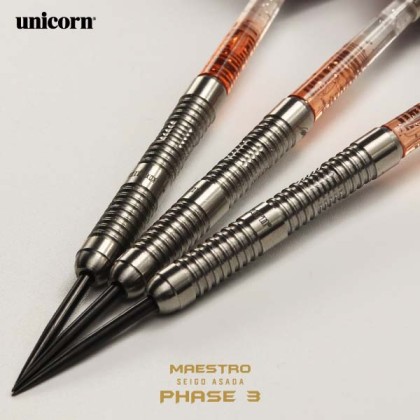 ダーツ UNICORN MAESTRO SEIGO ASADA PHASE3 Steel Unicorn Maestro Phase 3 Seigo Asada Steel Tip Darts - 22gm Gold