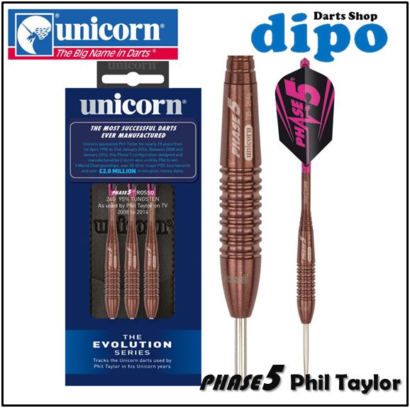UNICORN Steel Darts - Evolution Series Phase 5 Rosso Phil