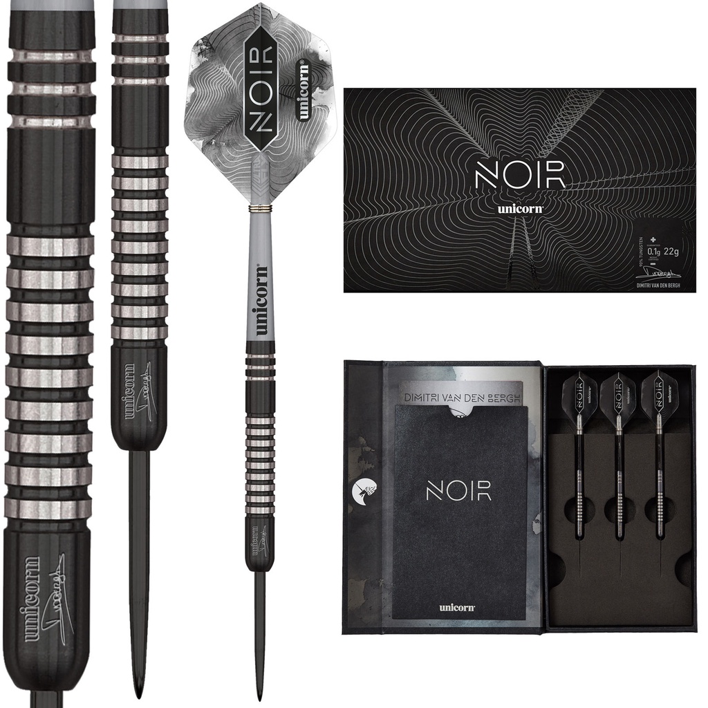 UNICORN Steel Darts - DIMITRI VAN DEN BERGH (NOIR 90% Tungsten