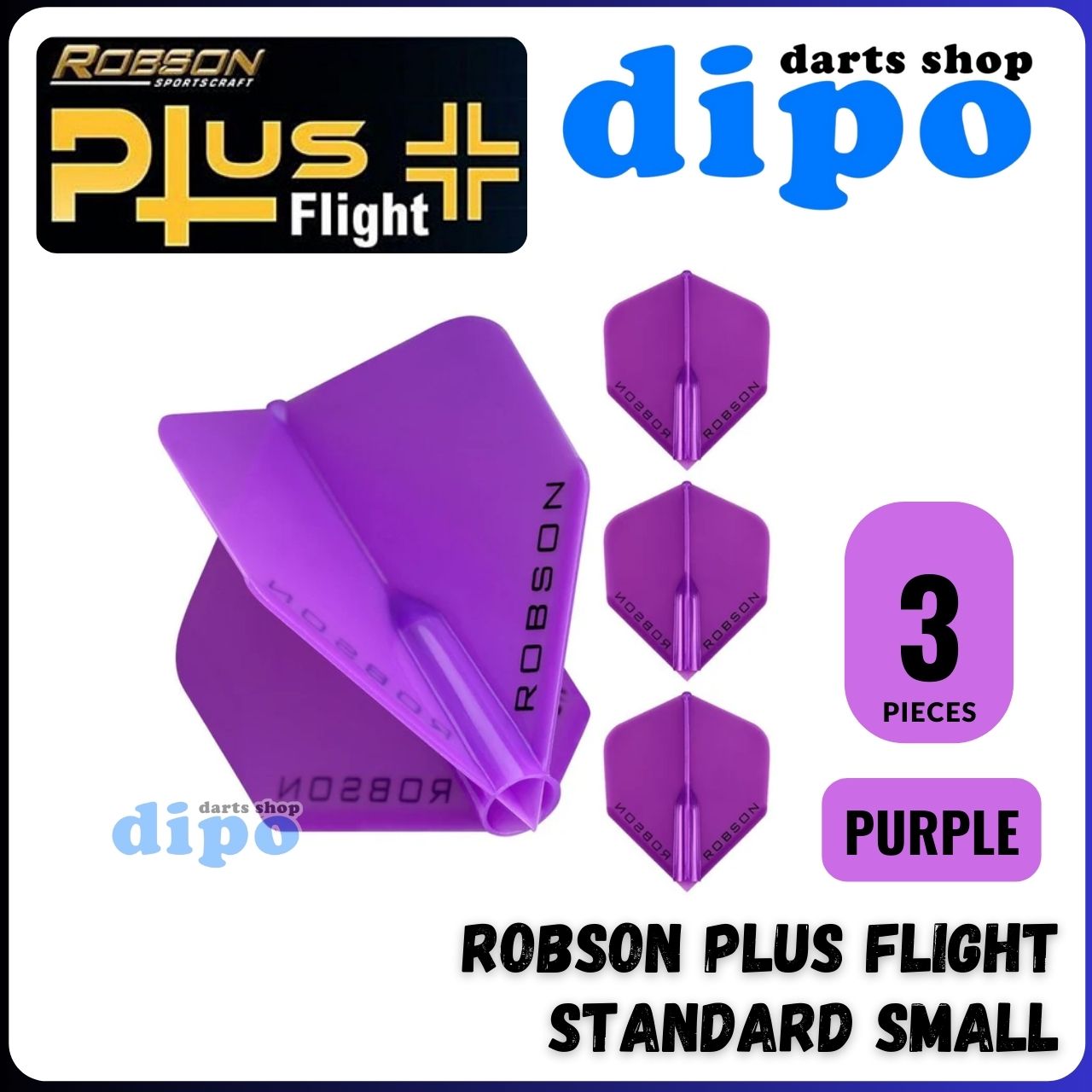 thumbnail image 2 of 2PK Robson Dimpled Plus Dart Flight Standard Accessory - Blue 2 of 9