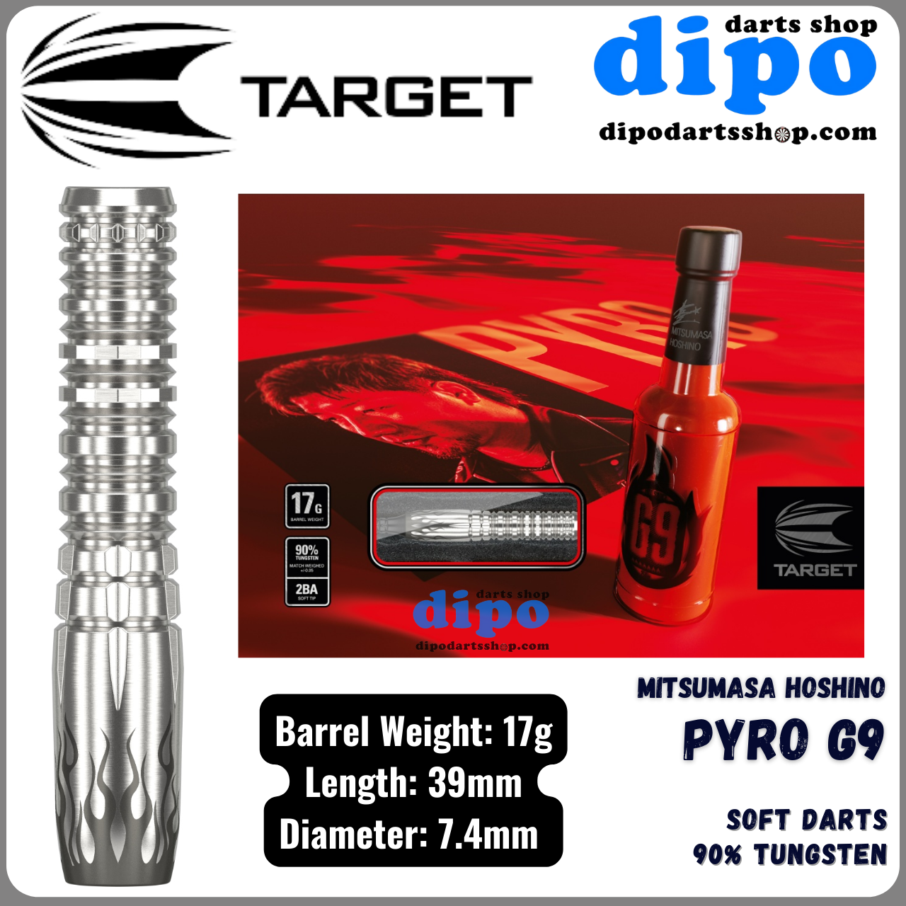 TARGET Soft Darts - PYRO Gen 9 (Mitsumasa Hoshino model