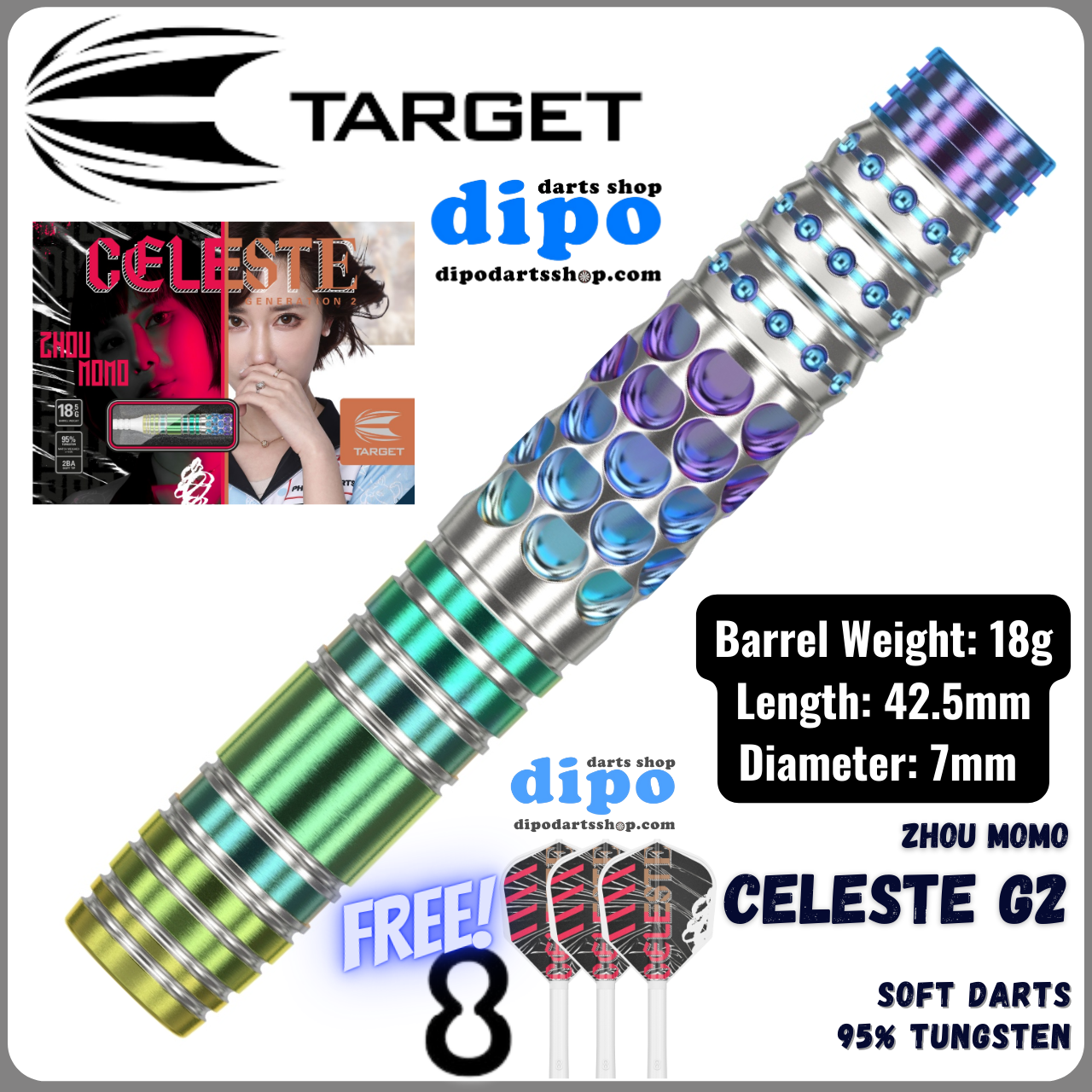 TARGET CELESTE Gen 2 (Zhou Momo model) - Soft Darts | Dipo Darts Shop
