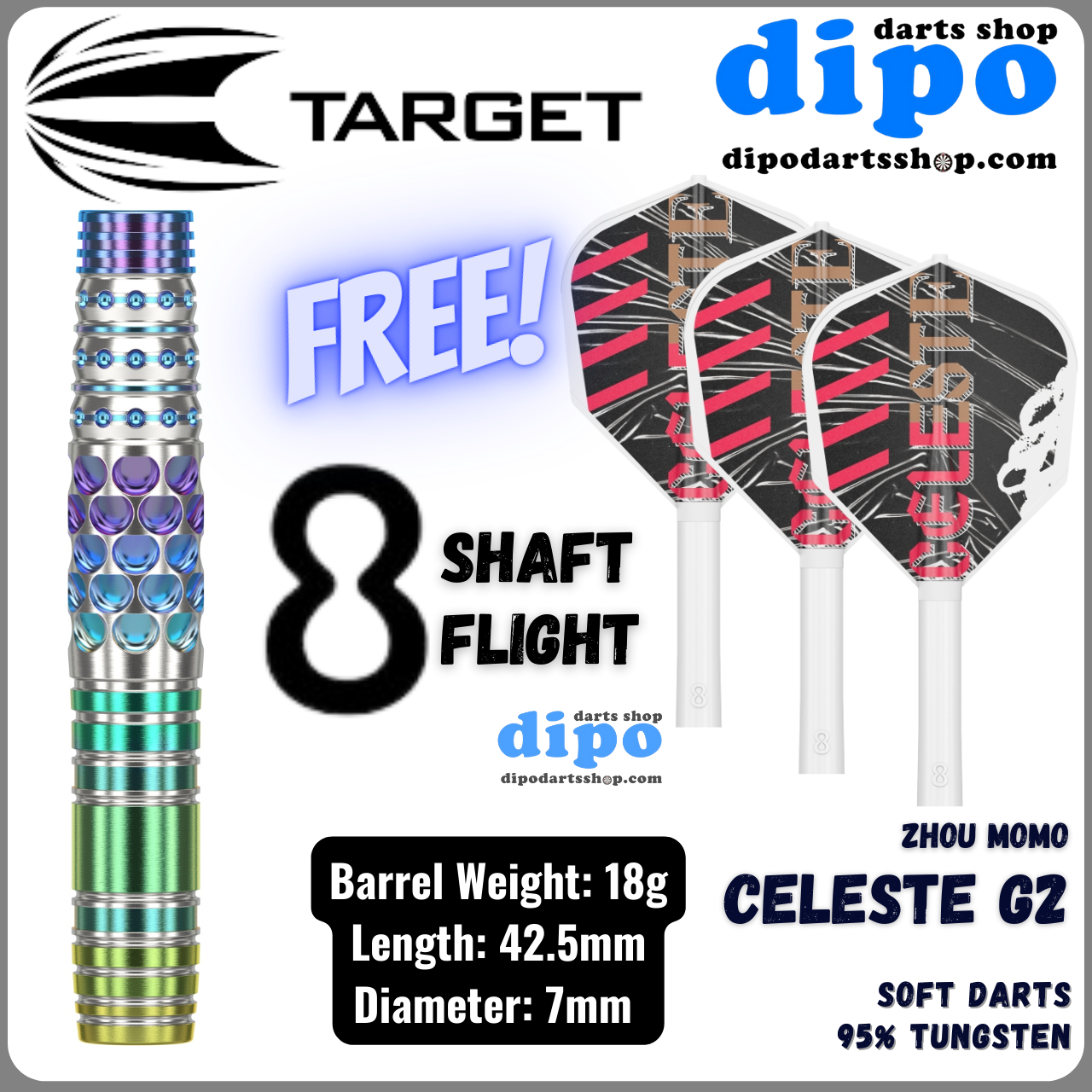 TARGET CELESTE Gen 2 (Zhou Momo model) - Soft Darts | Dipo Darts Shop
