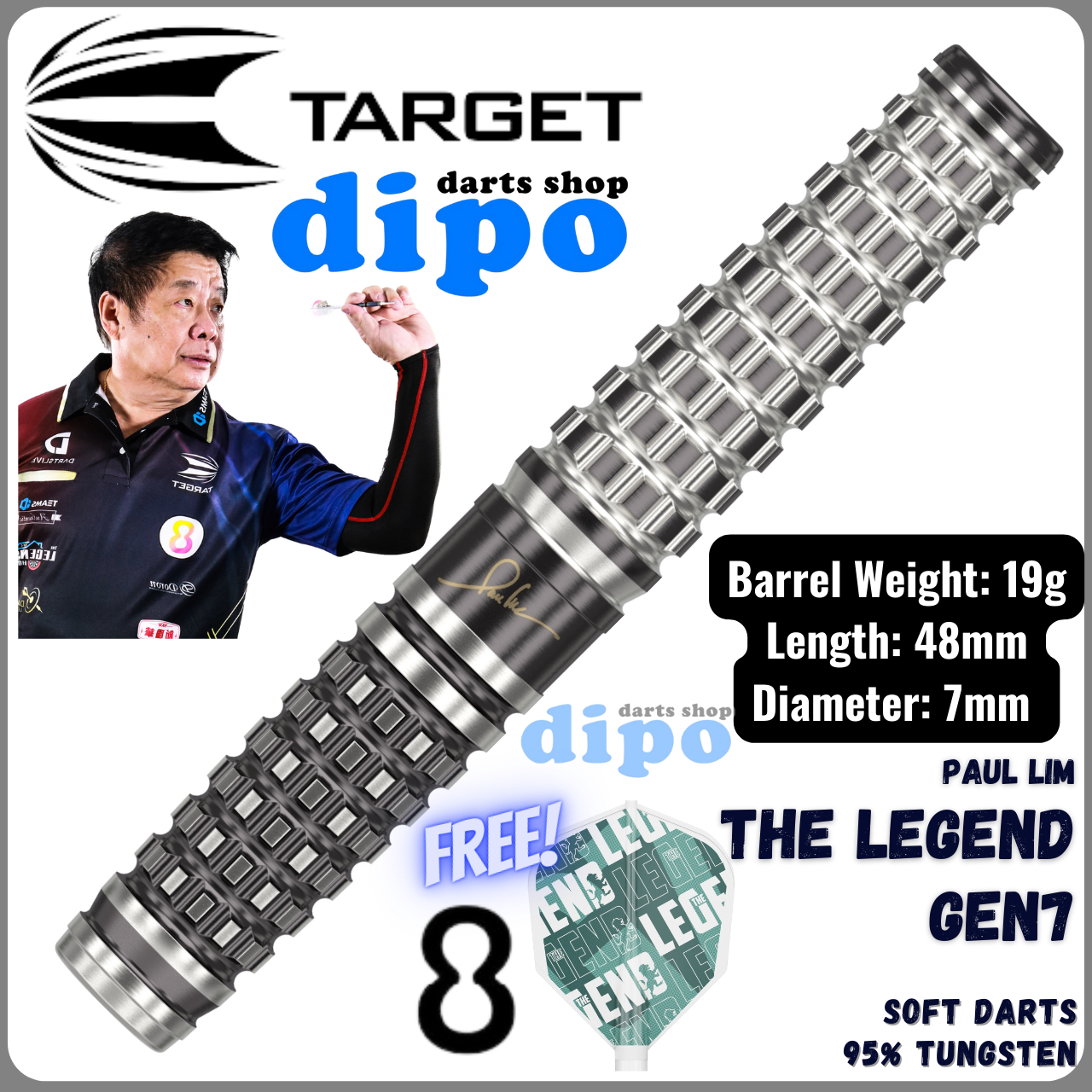 Paul Lim The Legend ダーツ 18g TARGET Target Japan Paul Lim The Legend G8 Flight Swiss Point 90% Darts
