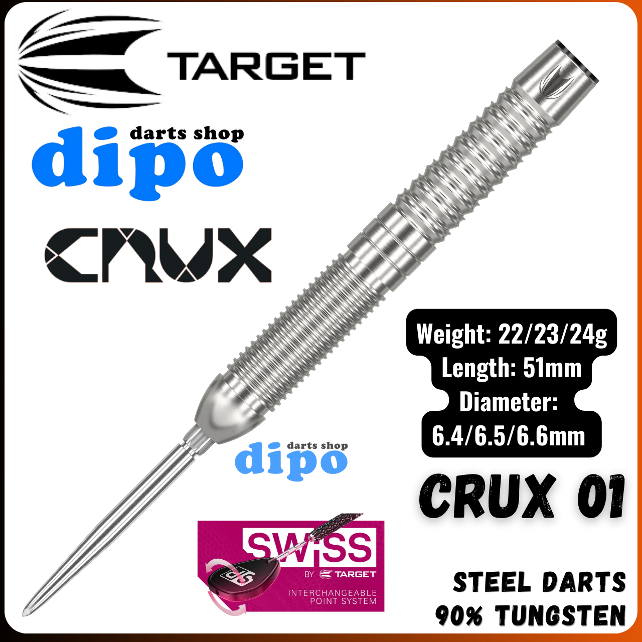 TARGET CRUX 01 SP (90% Tungsten) - TARGET Swiss Steel Darts | Dipo