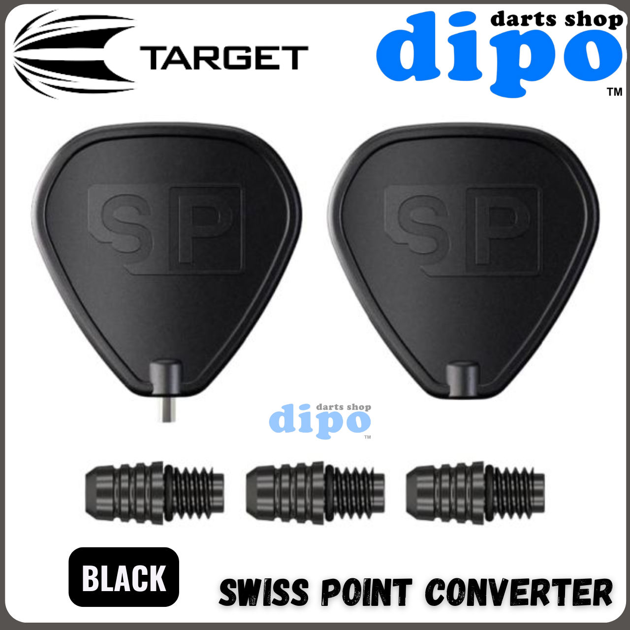 Kit De Conversion Swiss Point Target – 3 Pointes Rainurées 30 Mm – Transforme Fléchettes Souples En Acier – Filetage 2BA