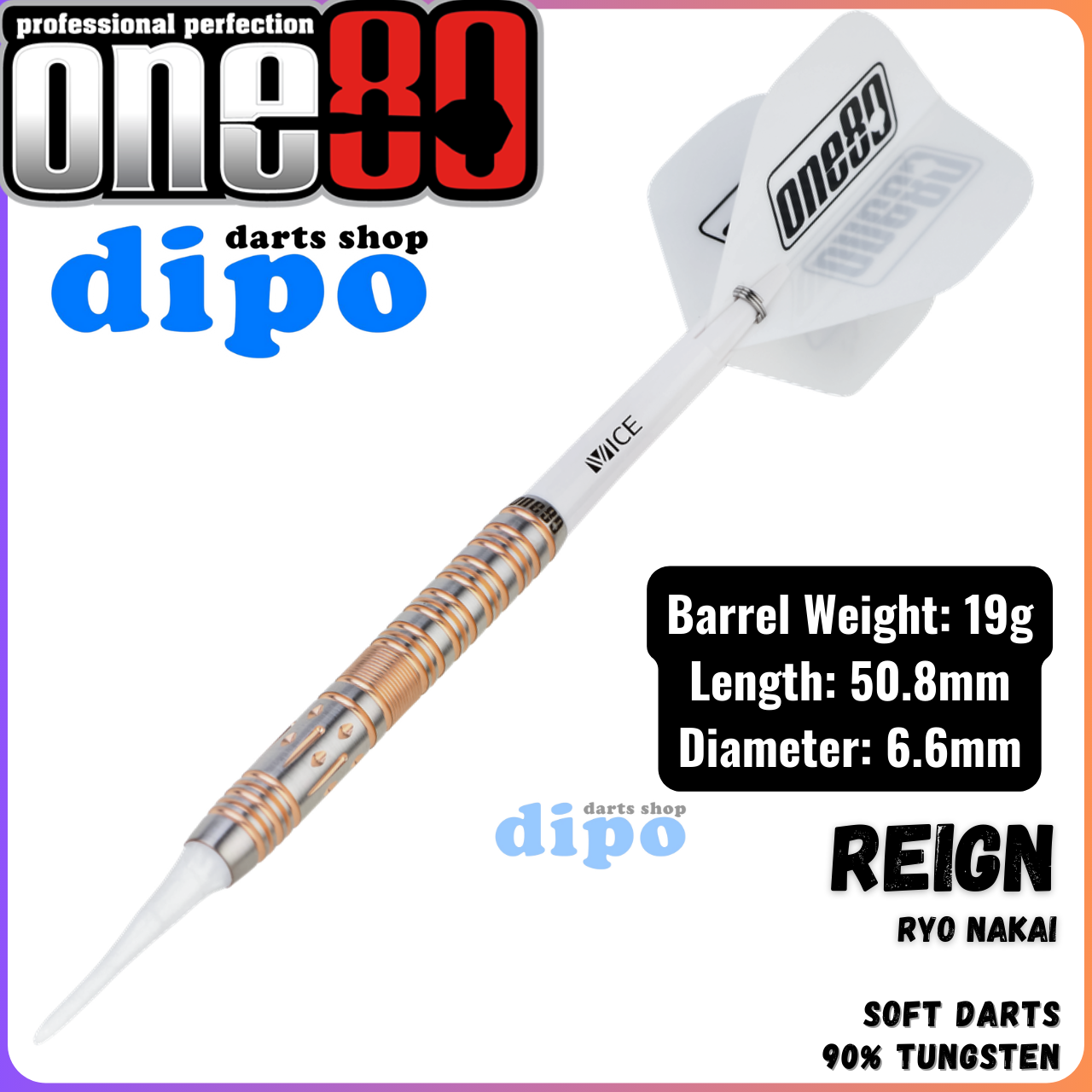 ONE80 REIGN ( Ryo Nakai model) - ONE80 Soft Darts | Dipo