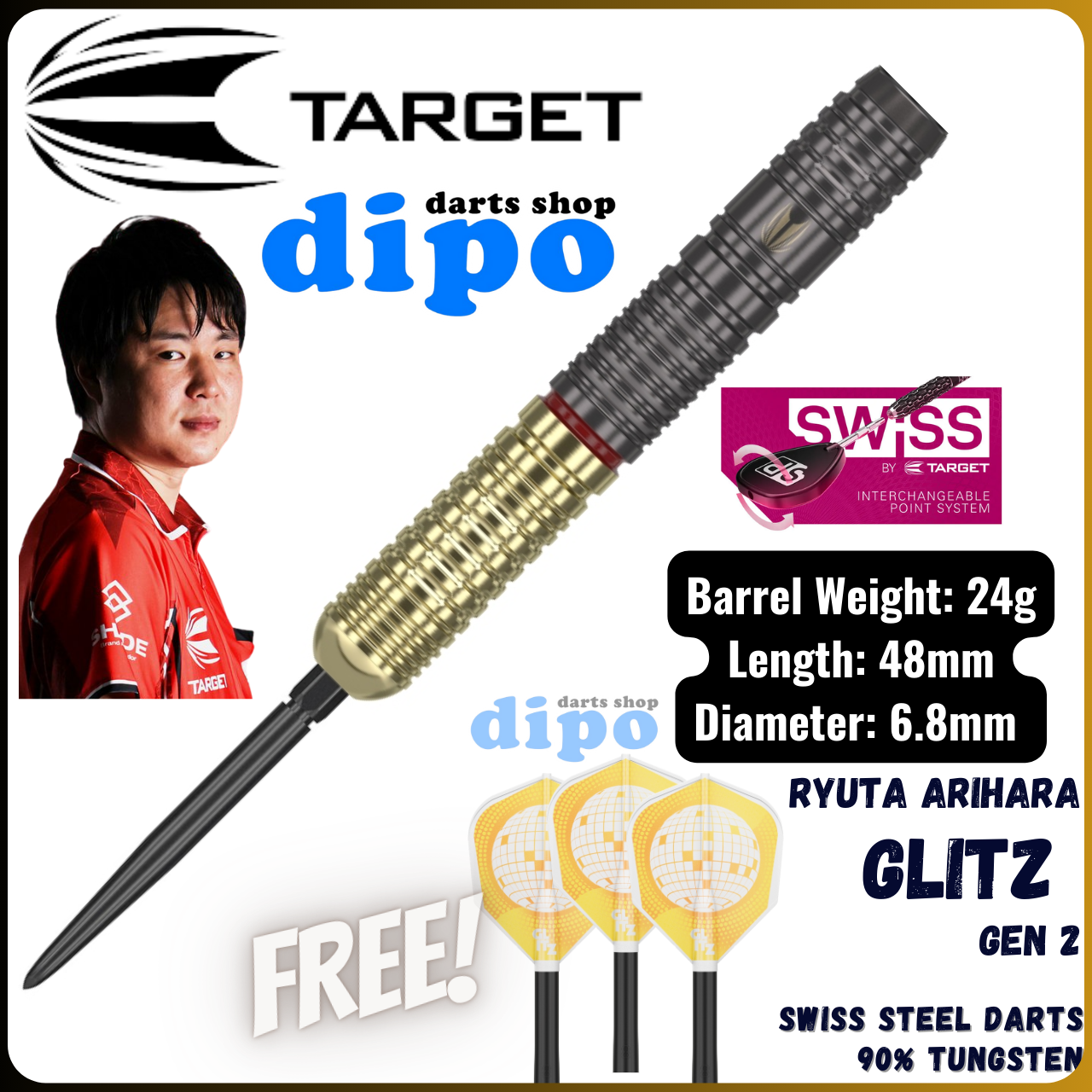 ダーツ TARGET GLITZ G2 RYUTA ARIHARA Model TARGET GLITZ Gen 2 (Ryuta Arihara Prime Series) - TARGET