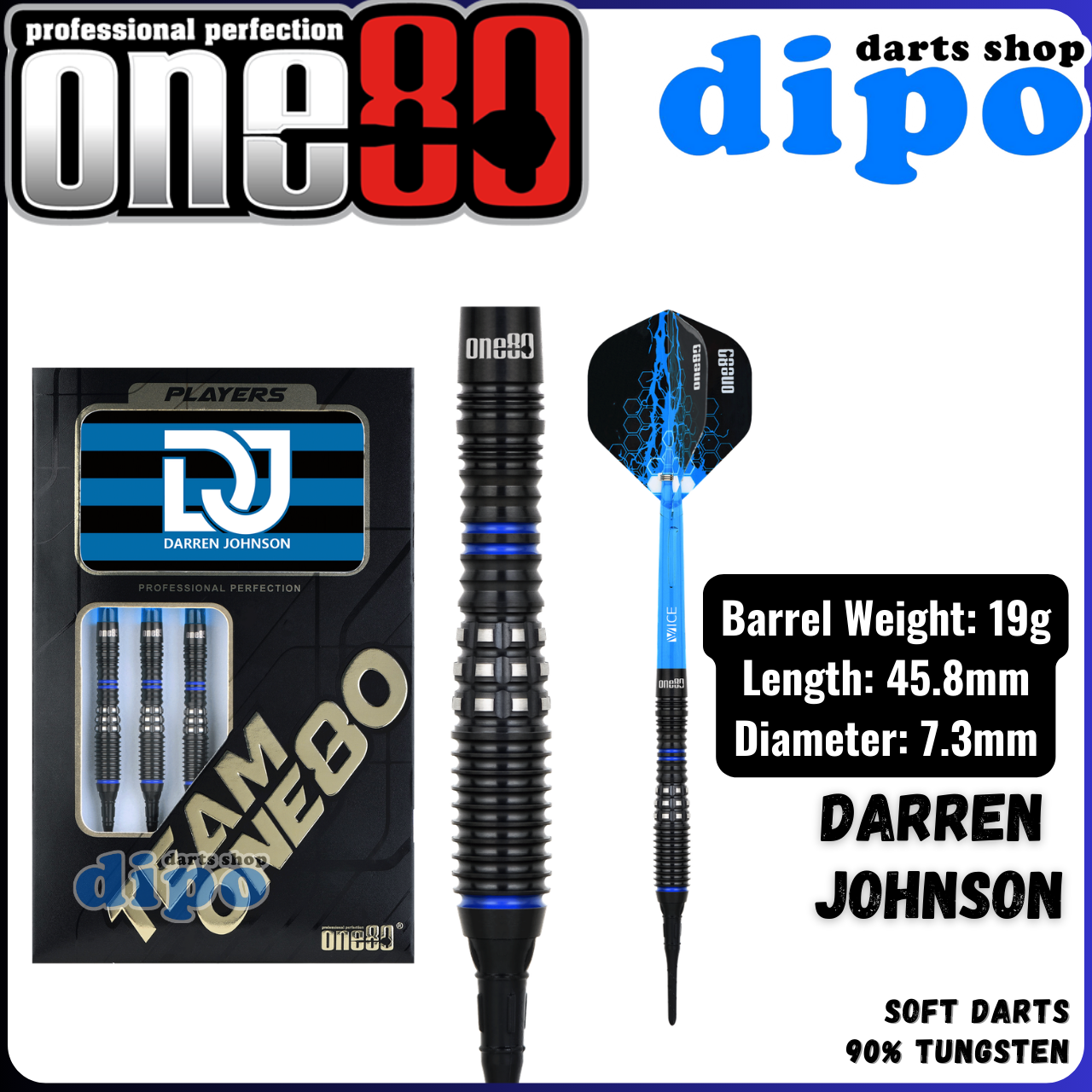 ONE80 Darren Johnson 19g ソフトダーツ ダーツ > ソフトダーツ > ブランド【ワ行】 > ワンエイティ
